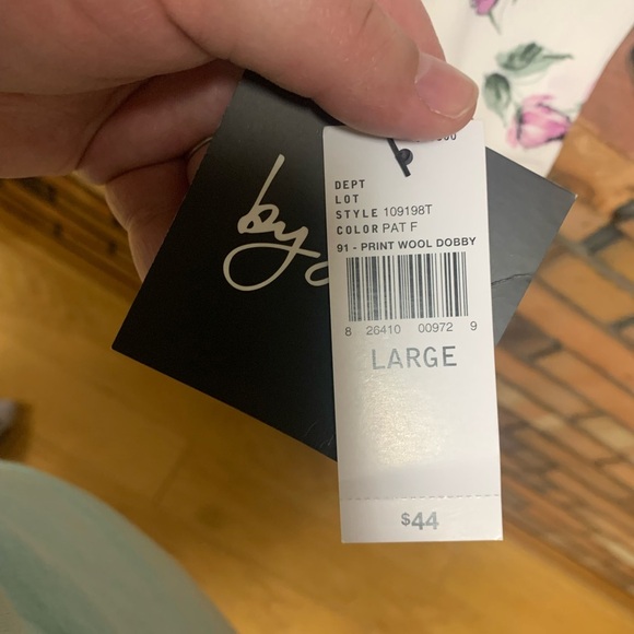 By & By White and Pink Notched Collar Button Down Shirt - Picture 3 of 4